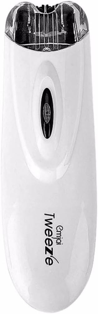 Qiningxia Tweezers Facial Hair r Epilator Easy No Pain Electric Hair Trimming, White & Black, Medium