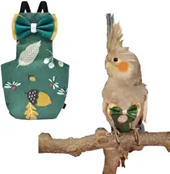 Fraldas para periquitos monge, conures, pombinhos, calopsitas, roupas de papagaio, roupas de papagaio, roupas de forro de fraldas para treinamento de pássaros (médio, verde escuro)