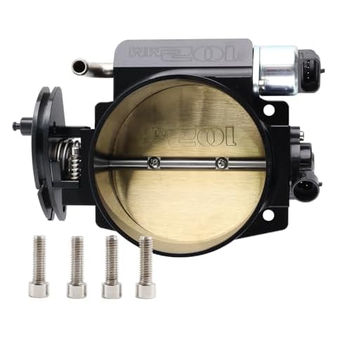 BAGARAATAN 102mm Throttle Body Assembly +TPS IAC Throttle Position Sensor Compatible with Chevy LSX LS LS1 LS2 LS7（Black） Cover