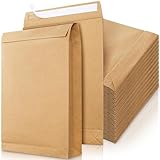 YIMITEE 50 Pack 13.2' x 9.4' Expandable Envelope, Large Kraft Catalog Envelopes, Peel and Seal Document Organizer, Thick Manilla Folders for Home, Office, Business, Photo, Magazine, Mailing, Storage