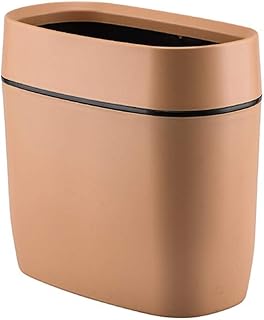 GALSOR Cubo de basura de plástico, 10L bote de basura, la basura rectangular puede sin cubierta (Color : marrón, Size : One Size)