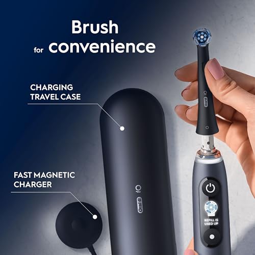Oral-B iO - 9 - Wiederaufladbare elektrische Zahnbürste von Braun, 1 hochwertiger schwarzer Griff mit revolutionärer Magnettechnologie, Farbdisplay, 1 Zahnbürstenkopf, 1 Reiseetui zum Aufladen – Bild 7
