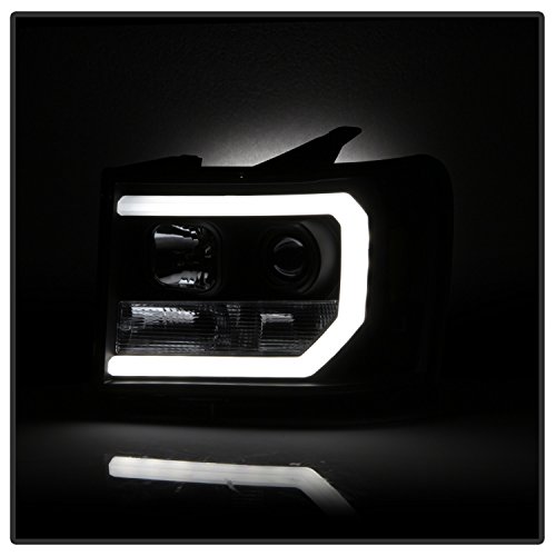 Spyder Auto 5083630 ( Spyder) GMC Sierra 1500/2500/3500 07-13 / GMC Sierra Denali 08-13 / GMC Sierra 2500HD/3500HD 07-13 Version 2 Projector Headlights - Light Bar DRL LED - Black