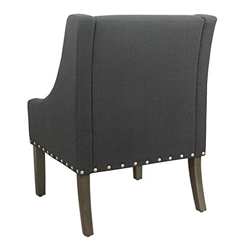 Image of HomePop Classic Swoop Arm Accent Chair - Dark Charcoal