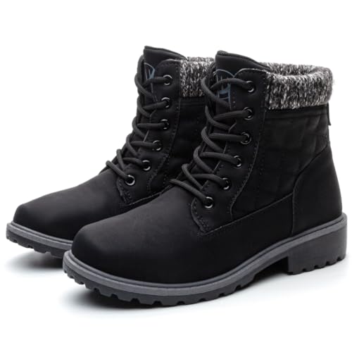 Women Work Hiking Boot - Hike Ankle Outdoor Non Slip Composite Construction Lightweight Waterproof Comfortable Black White