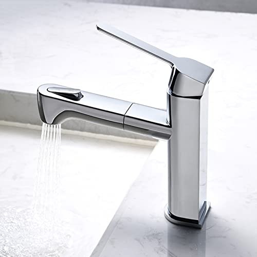 Mitigeur de lavabo douchette extractible multifonction rétractable eau chaude froide