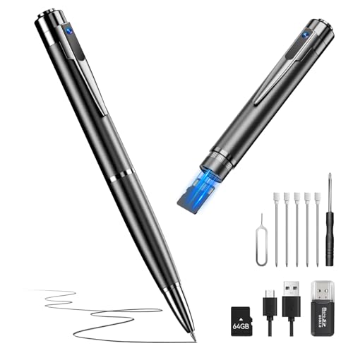 64G 1080P HD Portable Pen Camera,Long Battery Life Body Camera Pen with Loop...