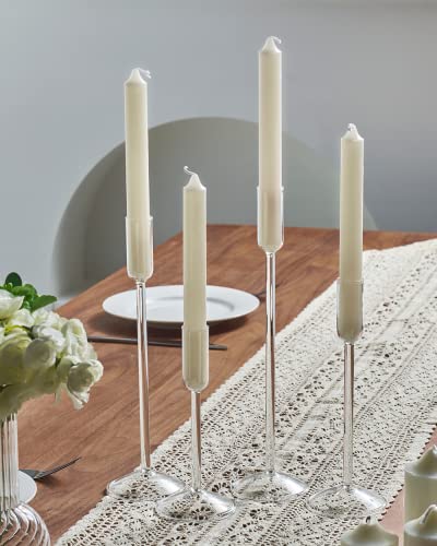 Willceka 18004234 Candlestick Holders, Glass Taper Candle Holders Set Of 4 thumb #4