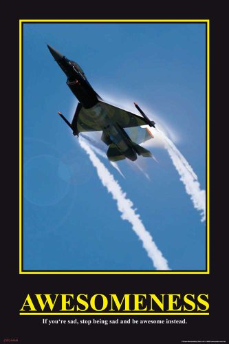 Motivational - Awesomeness - Jet Fighter Poster - Maxi Poster size app. 61x91.5 cm, multicolored,without Frame