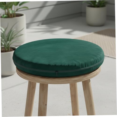 Fundas de almohada redondas verde decorativa de 15.7x15.7 pulgadas de terciopelo 3