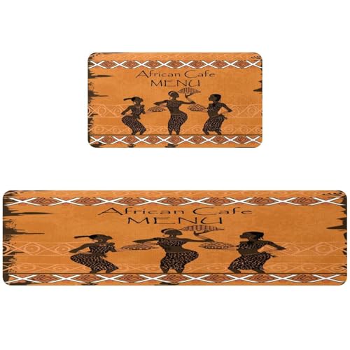 Tapete de cocina de 2 piezas VAPOKF de cofre africano 2
