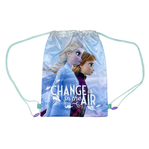 cartoon Sac pour enfants, sac à cordon de serrage, poche avant, sac à dos d'école, salle de sport, loisirs, La Reine des neiges.