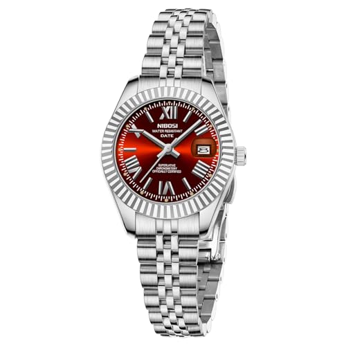 NIBOSI Watches for Women Analog Quartz Waterproof Ladies Wrist Watches with Date Dainty Fashion Luxury Stainless Steel Watch for Small Wrists Female E