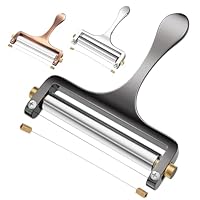 TOPULORS Käsehobel – Draht-Käseschneider aus Edelstahl für Mozzarella, Cheddar, Gouda & mehr – Robuster Käsehobel mit 1 Ersatzdraht – Gunmetal Grau