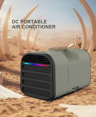 QWAQi Portable Air Conditioner, 5200 BTU Camping Tent Air Conditioner, Compact & Lightweight Outdoor AC Unit for Car, RV, Pets, Camp, BBQ, Remote Control & Touch Screen