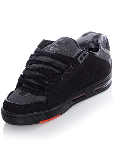 Image of Globe Men's Sabre Skateboarding Shoes, Black Black Night Red 10982, 14 US