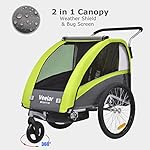 Tiggo VS 2 in 1 Kinderanhänger Fahrradanhänger Anhänger mit Buggy Set + Federung 60302 (GRÜN)