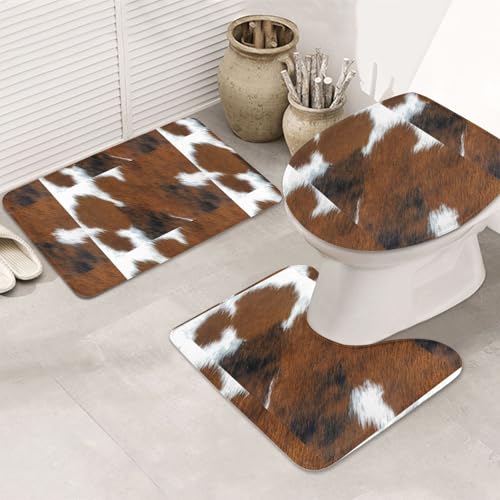 Tapis de bain lavables texture fourrure de vache pour réchauffer le sol de votre douche