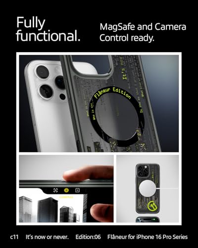 Image of Spigen Ultra Hybrid T MagFit Back Cover Case for iPhone 16 Pro, c11 Collection, MagSafe Compatible, Camera Control Covered, 3D Effect with Hexa-Layer Print - PC+TPU | Flaneur