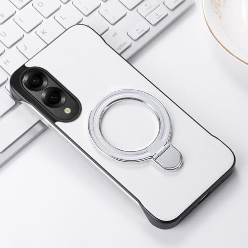 Étui en cuir Samsung S25 Coque fine avec support magnétique de luxe