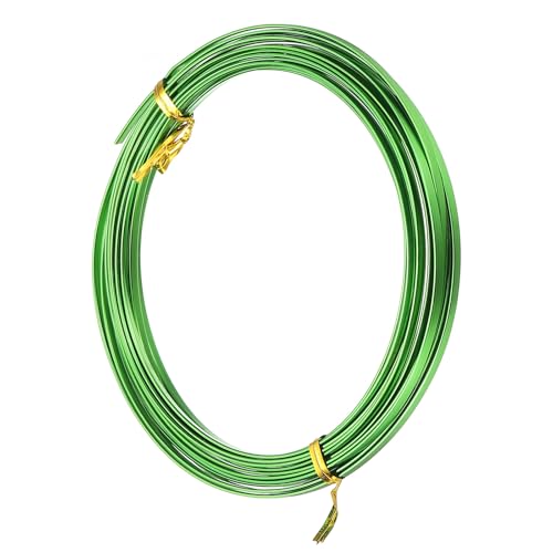 Image of uxcell 18 Gauge Flat Aluminum Wire, 16.40 ft 3mm Wide Aluminum Crafts Wire for Flower Bonsai Crafts Carving DIY Bezel Sculpting Gem Metal Wrap, Dark Green