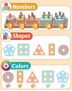 Montessori Toys for 1 2 Year Old Girl and Boy Birthday Gifts, Shape Sorter Wooden Toys for Toddlers Age 1-3 2-4, Learning Educational Sensory Stacking Easter Basket Stuffers Toy Toddler Puzzles