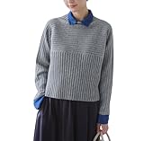 ロペピクニック もちもちリブ切り替えニットプルオーバー レディース GDM55100 グレー (07) L