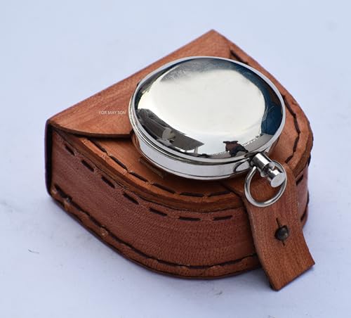 Brújula de latón grabada con cadena – Vintage con mensaje de amor en caja de regalo – recuerdo romántico para amantes de los viajes miniatura 2