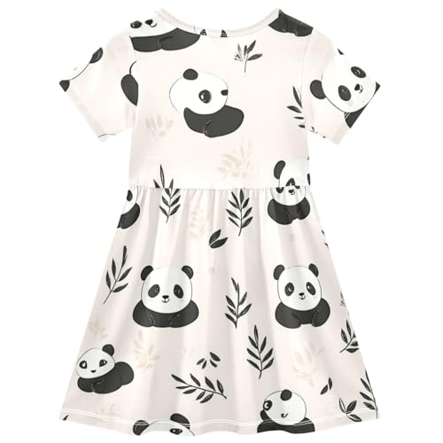 Boccsty Cute Panda Bamboo Baby Girls Dress Kids Toddler Sundress Party Summer Dresses 2T2