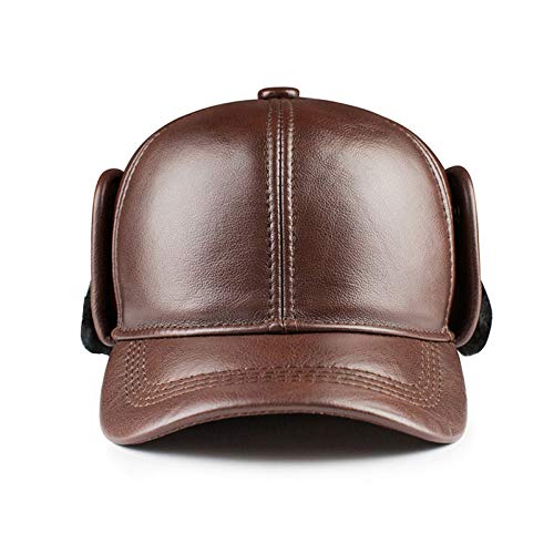 Gorra de Piel Hombre - Gorro de Invierno con Orejeras Gorro de Béisbol, con Visera, Solapas, Forro Otoño-Invierno-Gorro de Piel Sintética Household faucets