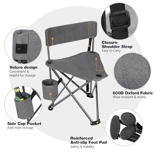Image of REDCAMP 2 Pack Tripod Camping Chairs Folding Lightweight