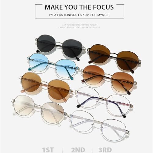 Lunettes de soleil de luxe vintage ovale femme finitions diamant cool