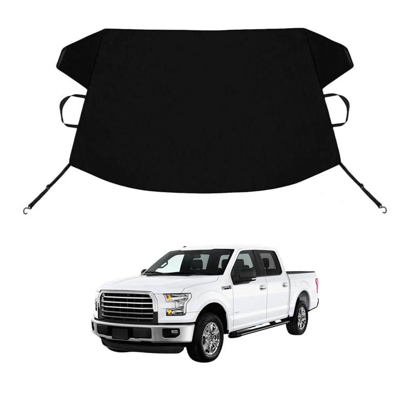 Image of F150 /250 /350 /450 Custom Windshield Cover for Ice and Snow Fo-rd F150 /250 /350 /450 Heavy Duty 600D Oxford Fabric Windshield Protector Fit Waterproof Hail Frost Cover Winter Car Accessories