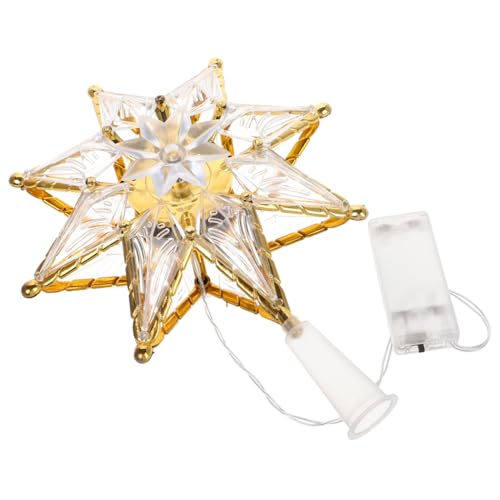ELAYARD LED Weihnachtsbaumspitze Stern Warmweiß mit Glitzerlicht...