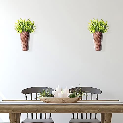 Monarch Abode 20611 Copper Finish Hand Hammered Metal Wall Planter #TOP5