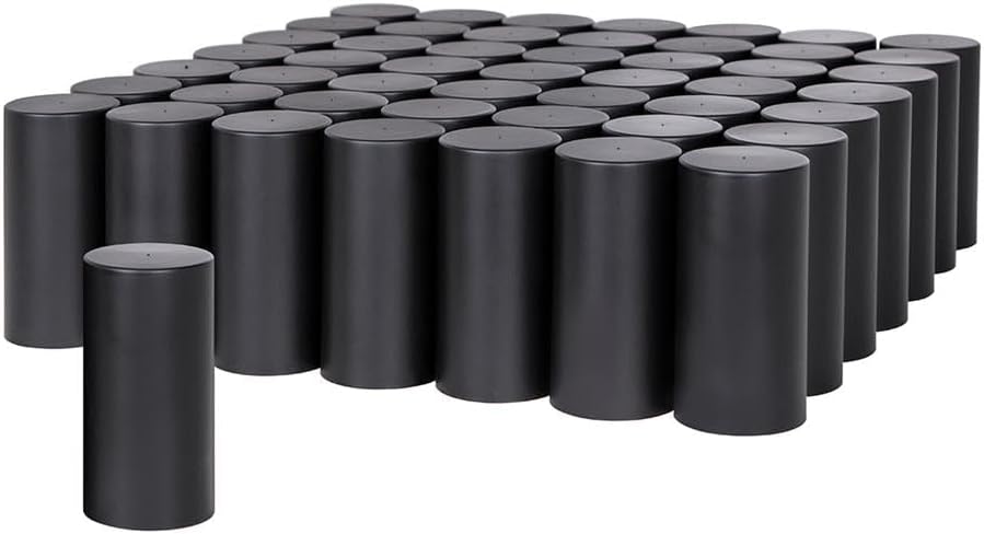 C2W (60, Cbox) 33MM x 4 1/4" Black Tall Cylinder NUT Cover - Thread-On (60, Pack), Interior/Exterior Upgrade