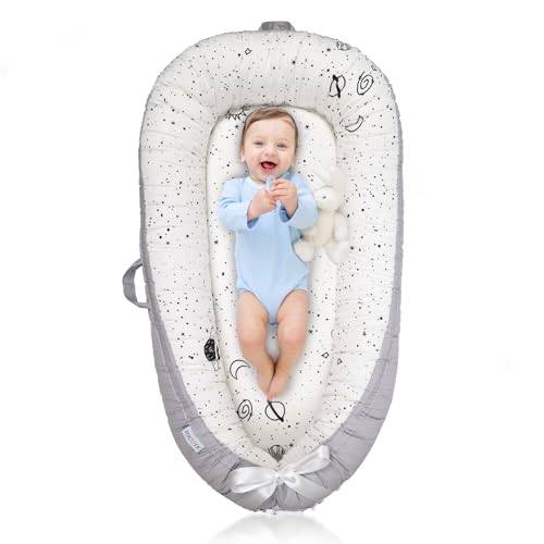 Image of Baby Lounger for Newborn Cover - Newborn Lounger for 0-12 Months, Breathable & Portable Infant Lounger - Adjustable Cotton Soft Baby Floor Seat for Travel, Newborn Essentials - Wide Universe