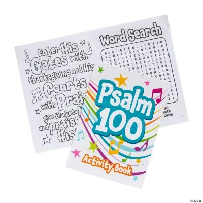Fun Express Psalm 100 Coloring Activity Books - Set of 12, Religious Bible-Inspired Designs Perfect for Kids & Sunday School Faith-Based Learning Great for Group Activities - Multi-Color - 12 Pieces