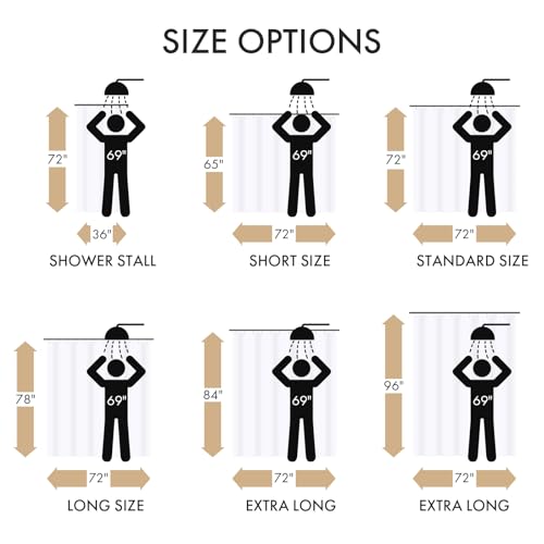 AmazerBath Shower Curtain Liner 2 Pack, 72 x 96 Inches Extra Long PEVA Plastic Shower Liner with Heavy Duty Stones and 12 Rustproof Metal Grommet, Lightweight Waterproof Shower Curtain - White by AmazerBath - Image 7