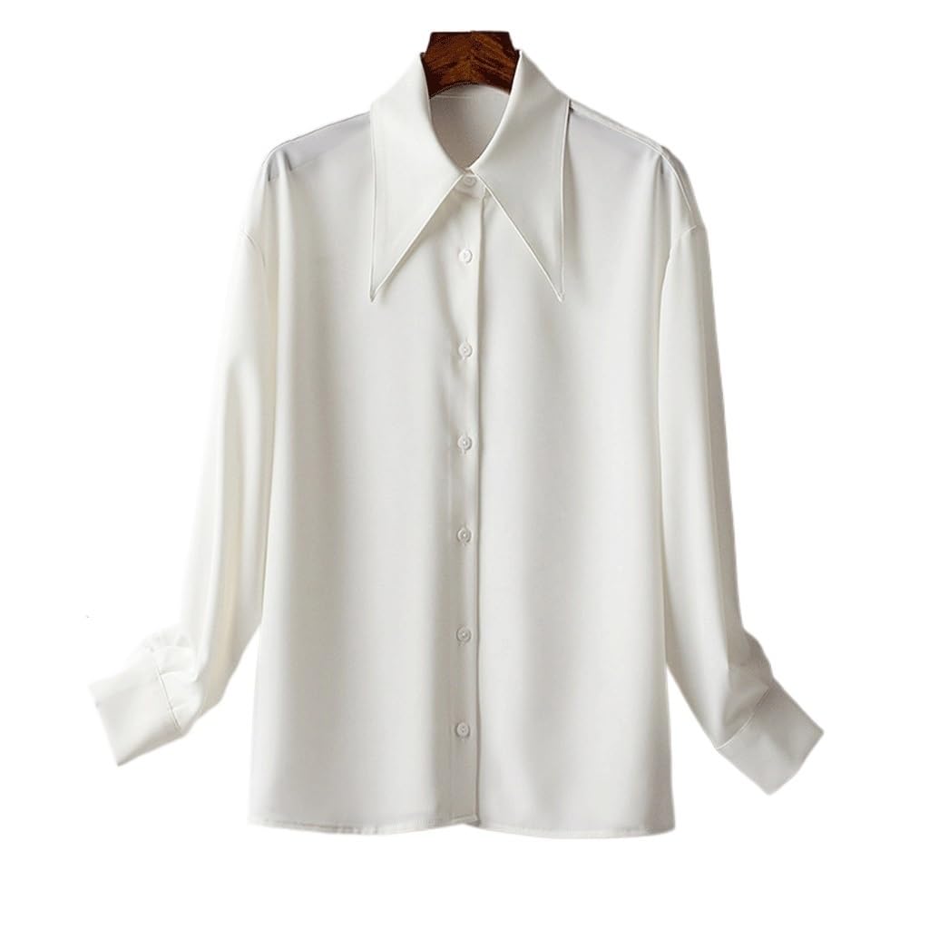 Chemise à col pointu pour femme idéale pour le printemps