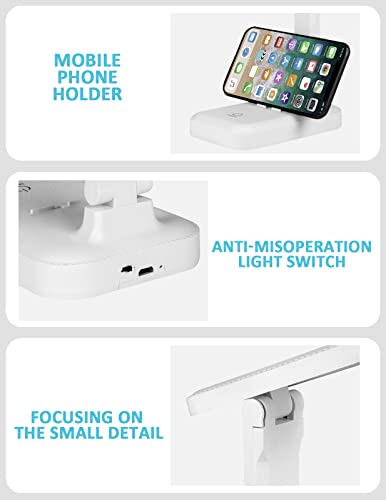 Fioyal Small Desk Lamp Led Desk Lamps For Home Office, Dimmable Desk Light With Adjustable Arm And Sensitive Touch Control, 3 Colour Temp Table Light Office Lamp For Work Study Reading(Ivory White) #TOP5