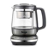 Sage - The Tea Maker - Teekocher - Teesieb mit Abesenkautomatik, optimale Ziehzeit, Stärke & Temperatur, Alle Teesorten - Wasserkocher, 1,5 L Fassungsvermögen, 2000W, Glas - Smoked Hickory