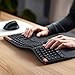 MEETION Ergonomic Keyboard and Mouse Wireless, Bluetooth/2.4G Ergo Split Keyboard with Cushioned Palm Rest, 4 DPI Adjustable Ergonomic Mouse, Full Size Rechargeable for Windows/Mac/PC/Laptop, Black