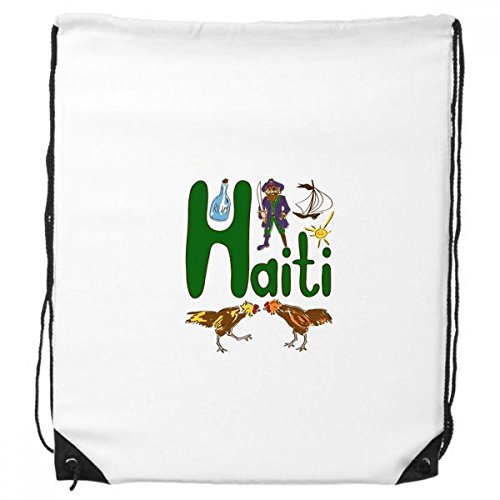 Dello Zaino Drawstring Shopping Bags Sport Modello Regalo di Haiti Nazionale Simbolo dInteresse