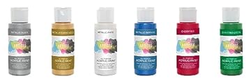 Artiste Set of 6 Christmas Themed Acrylic Paints 59ml/2Oz, Quick-Drying Professional Art, Craft and Hobby Artists Paint, Travel Artists, Vibrant Colour, Water-Based Paints Cover All Surfaces