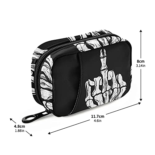 Image of Naanle Hand Skull Pill Box 7 Day Pill Case Travel Pill Organizer Bag with Zipper Portable Weekly Case Compact Size for Vitamin Supplement Holder