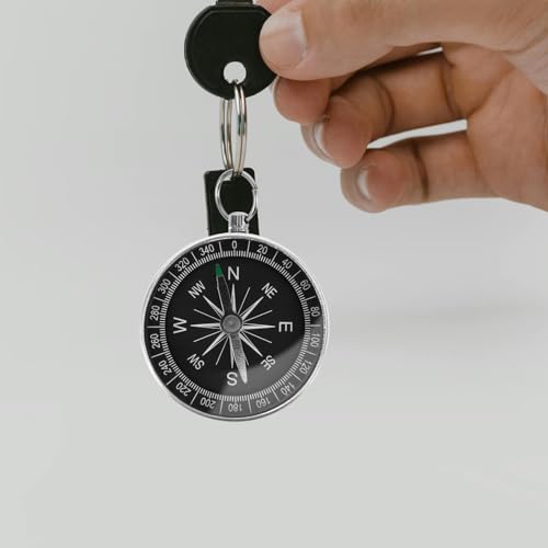 Mini brújula portátil de aluminio para llavero x4 miniatura 5