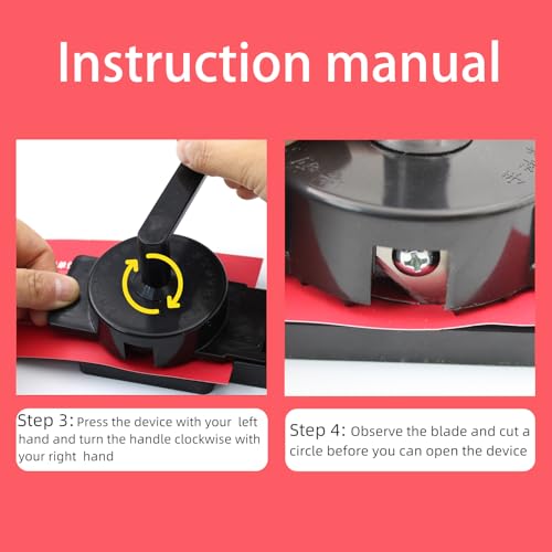 54mm(2.13 in) Circle Cutter Punch for Paper - Round Paper Shape Cutter, Graphic Punch Die Cutter - Create Perfect Circles Easily!Rotary Compass Circle Cutter, Rotary Curtain Puncher - Thumbnail 6