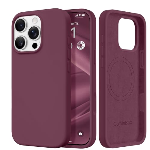 Image of GolbinBox Magnetic for iPhone 16 Pro Max Case, Silicone Cover, Wine Red