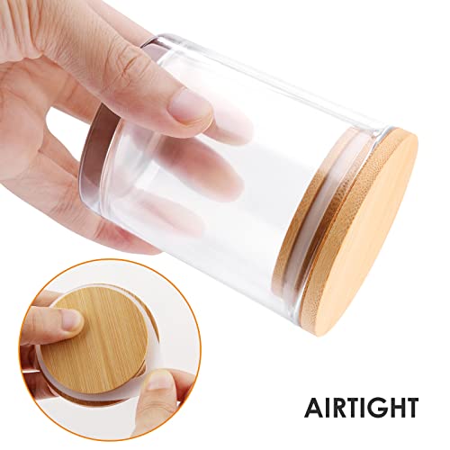 GOTIDEAL 12 Pack 9 OZ Clear Glass Jars with Bamboo Lids, Bulk Empty Candle Containers for Making Candles, Soy Wax